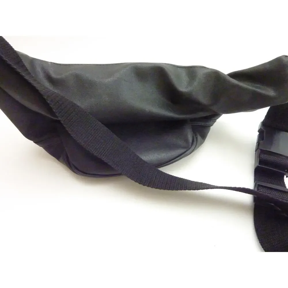 Vintage A Sports Black Fanny Pack Waist Bag Embroidered Logo Travel Pouch Y2K